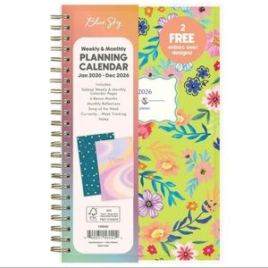 Blue Sky Gen Z 2026 Weekly/Monthly Interchangeable Cover Tabbed Planner NWT